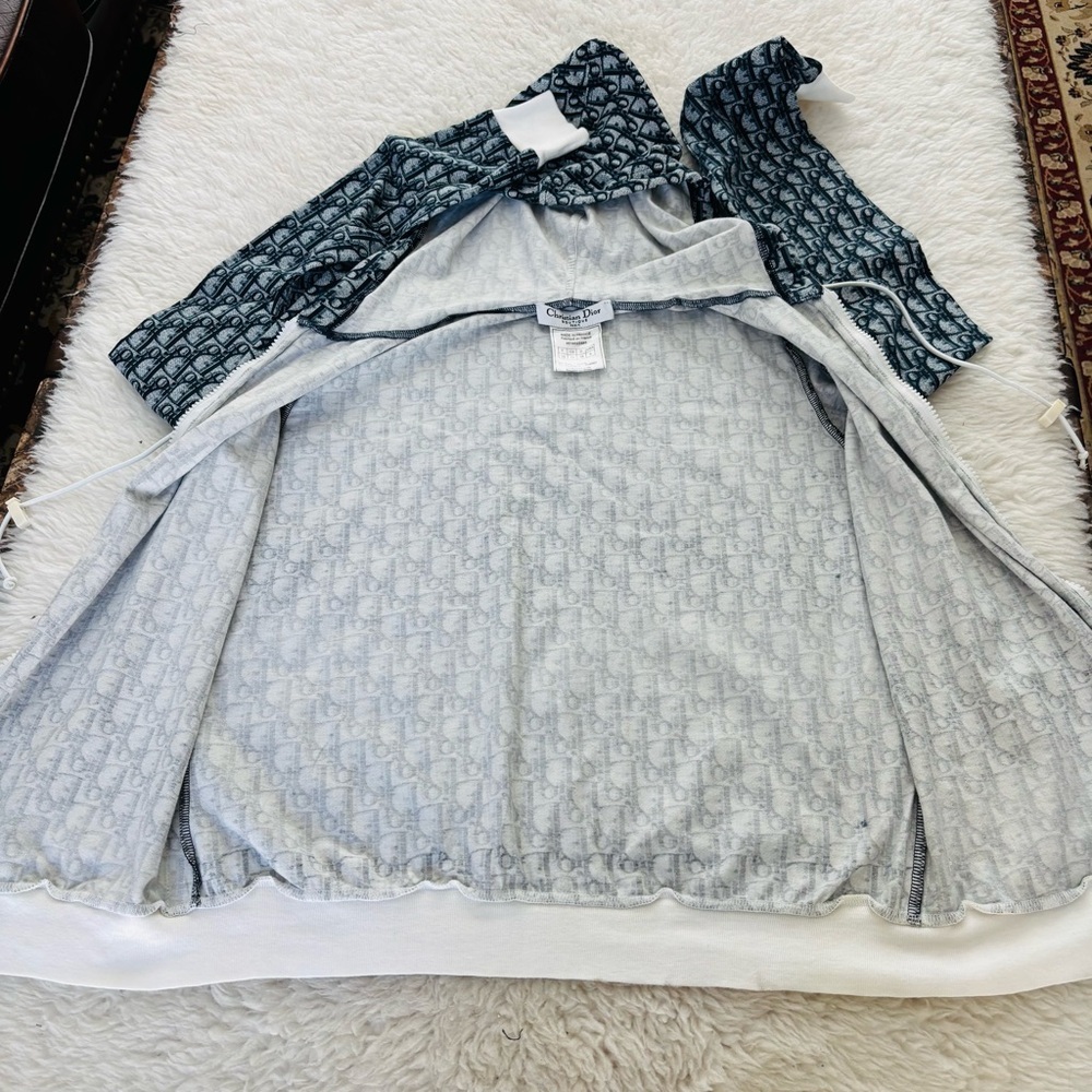 Christian Dior Vintage Trotter Blue/White Hoodie Jacket EU 38 US 6 - Picture 9 of 16